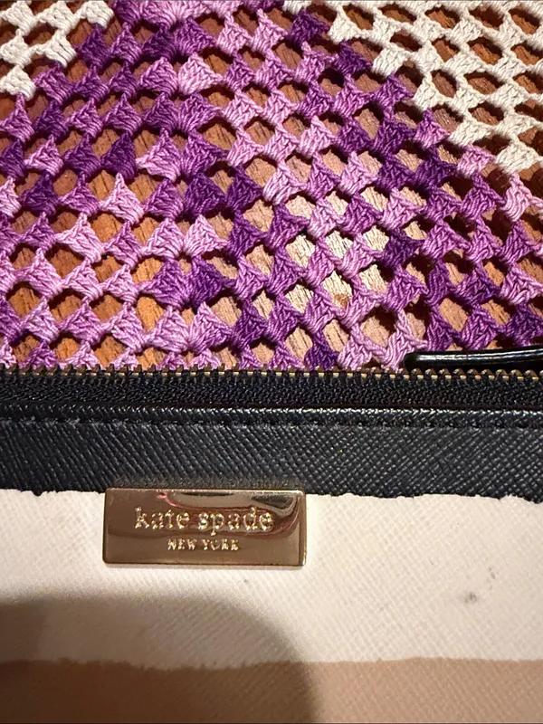 kate spade Striped Shoulder Bag in Black, Cream & Tan - Image 2