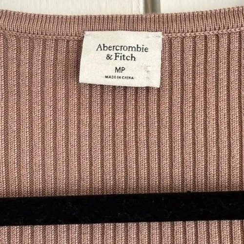 Abercrombie &‎ Fitch Ribbed Scoop Neck Mini Dress Mauve Brown Long Sleeve MP - Image 4