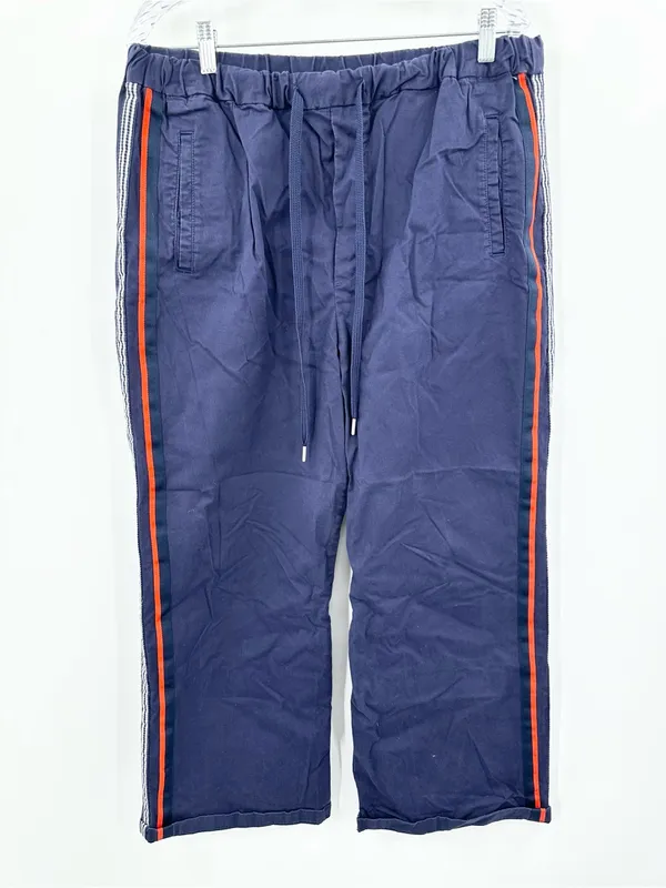 Anthropologie Maeve Pull-On Track Pants Navy/Red‎ Striped Size Large - Image 3
