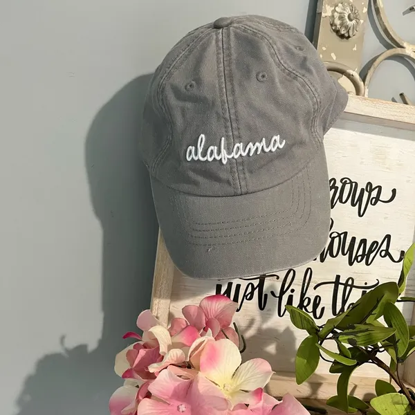State of Mine Alabama Hat Light Gray Baseball Cap Adjustable Womens One Size - Image 6