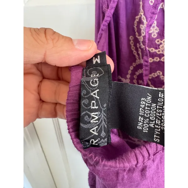 Y2K Rampage purple embroidered halter top size medium - Image 5