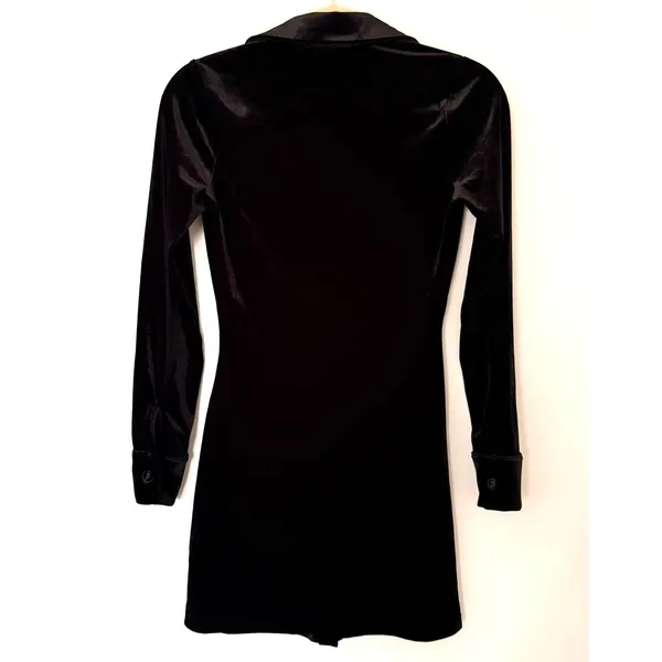 NIA Laurel Velvet Mini Shirt Dress Dark Romance Vampire Gothic Night Out Club XS - Image 3