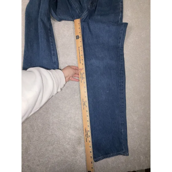 Madewell Blue Jeans Baggy Straight Leg 24 High Rise‎ Denim Pants Cotton Hemp - Image 11