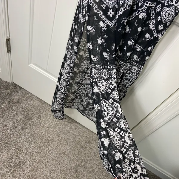 NWOT City Triangles women’s black white‎ sheer lined adjustable pattern dress XS - Image 7