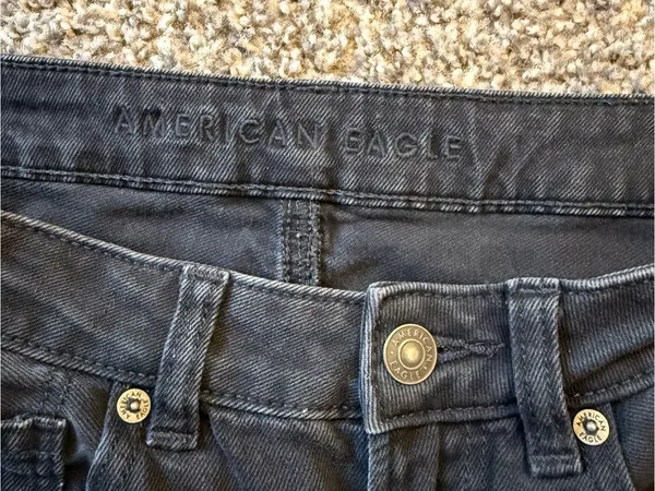 American Eagle Outfitters Black Distressed Mom Jeans - Image 5