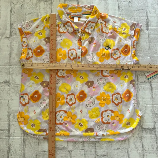 Ocean Pacific NWT Floral Henley Pajama Set Retro 70s Groovy Lounge Sleepwear S - Image 4