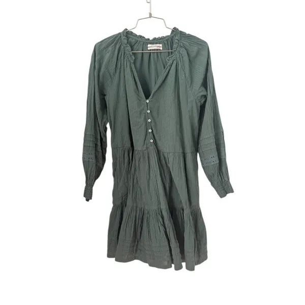 Anthropologie Carrie Tiered Tunic dress in dark green - Image 4