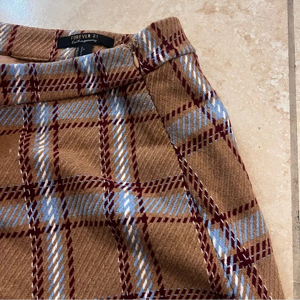 Forever 21 Plaid Brown Mini Skirt - Image 4