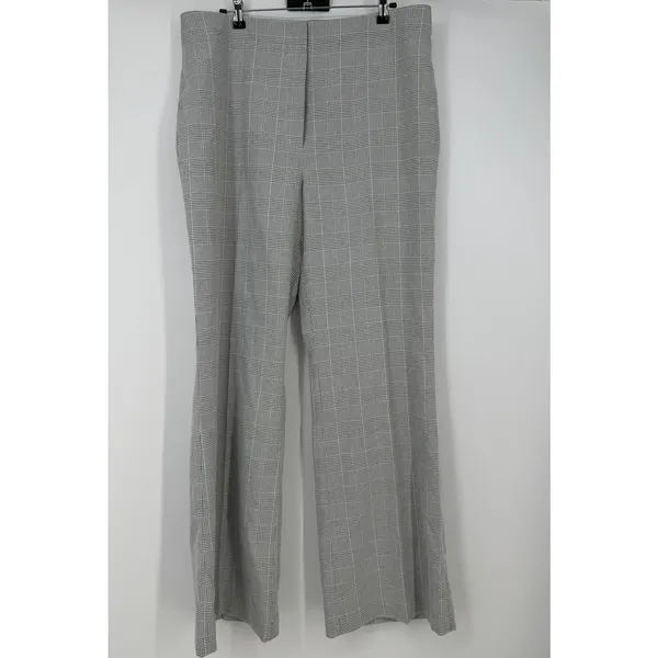 DKNY Wide leg Pants Gray Plaid Womens Size 16 - Image 3