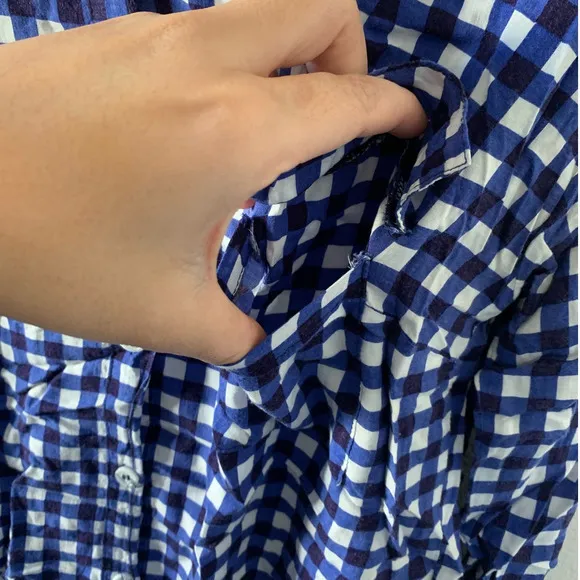 Splendid Gingham Button‎ Down Navy - Image 9