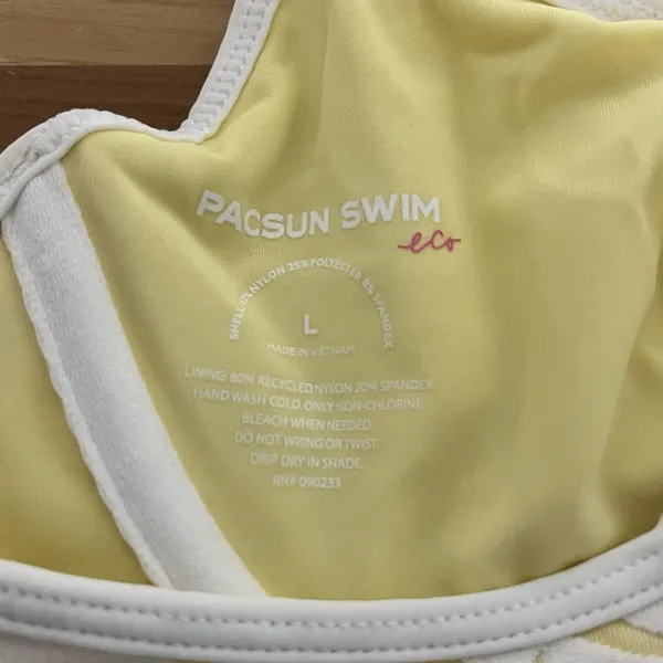Pacsun Swim Women's Eco Yellow Zebra Juliana Underwire Bikini‎ Top Size Large - Image 4