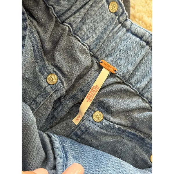 FREE PEOPLE Sloane Belted Blue Wide Leg Pants Size Small - Image 8