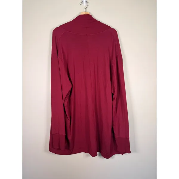 Athleta Pranayama Wrap Cardigan Dark Red XL 882498-12 Open Front Shawl‎ Collar - Image 4