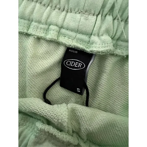 70s inspired drawstring sporty pull on short shorts Pastel Lime Green XS cider - Image 5