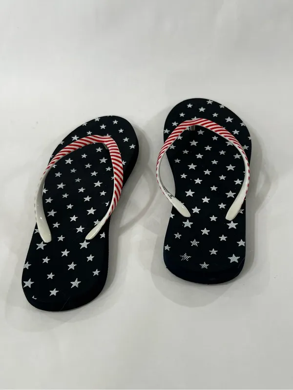 Shade & Shore Patriotic Star Flip Flops Size 7 Red White Blue - Image 2