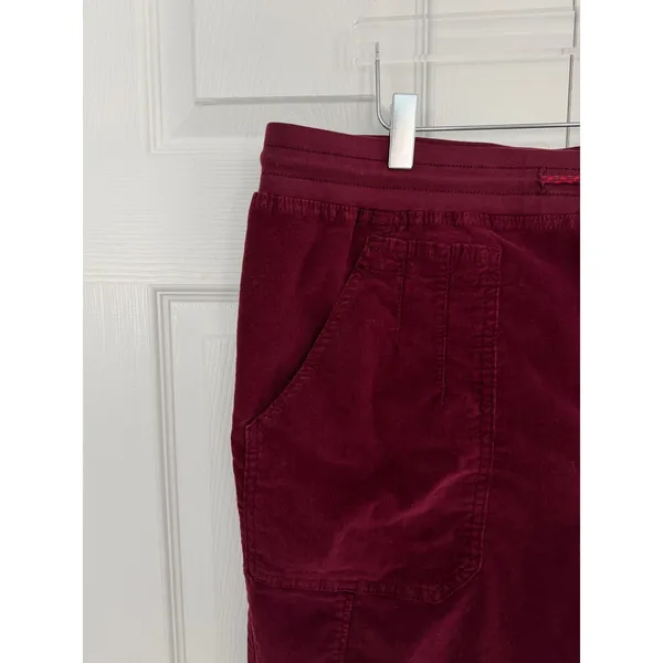 Anthropologie Leigh Corduroy Cargo Jogger Pants Burgundy Maroon Utility - Image 4