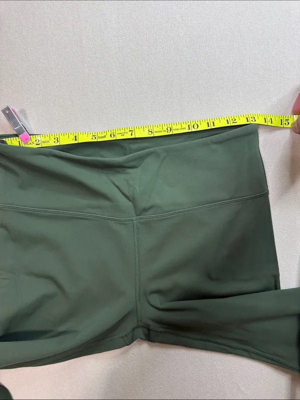 Zyia High-Waist Forest Green Leggings with Subtle Logo - Image 6