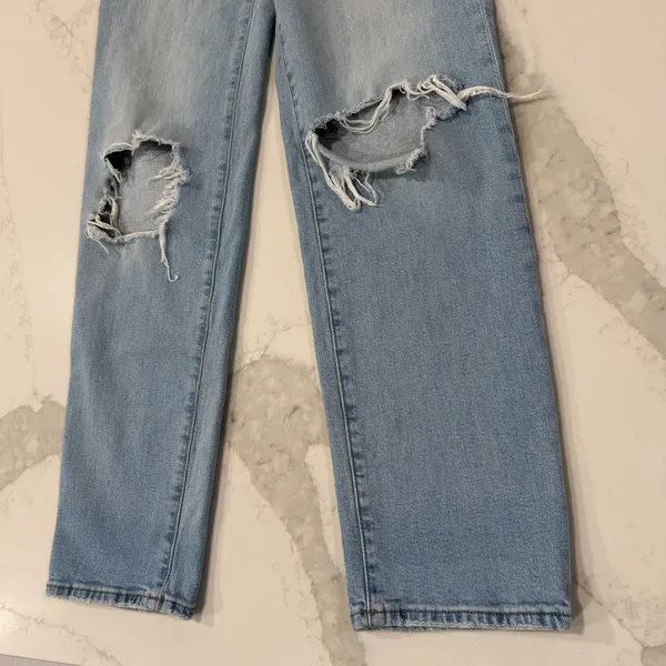 Madewell The Perfect Vintage Straight Denim Jeans Women’s 25 Danny Wash Knee Rip - Image 7