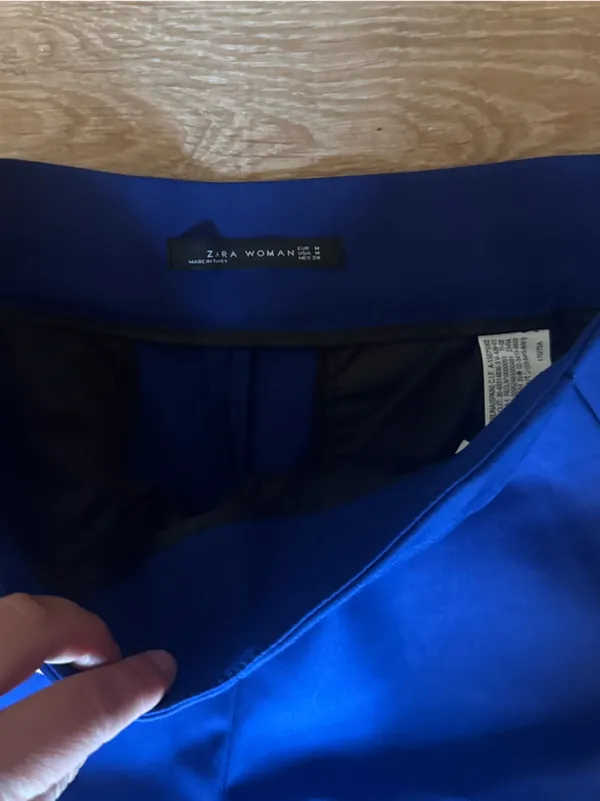 Zara Royal Blue High-Waist Wide-Leg Pants - Image 4