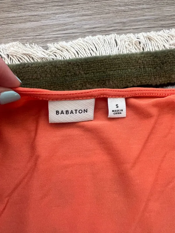 Aritzia Babaton Long Sleeve Twist Orange Top - Image 3