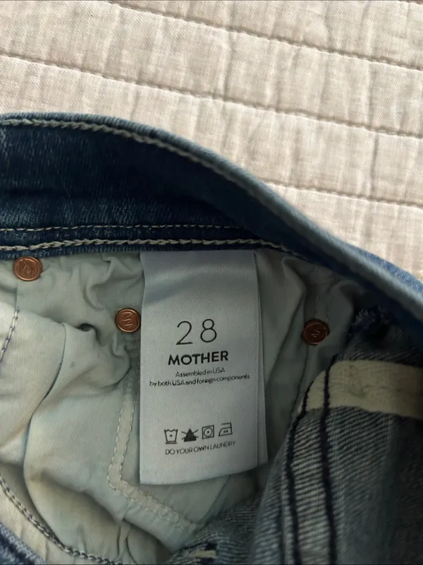 MOTHER The Weekender Fray flare denim Jeans Graffiti‎ Girl Wash 28” - Image 14