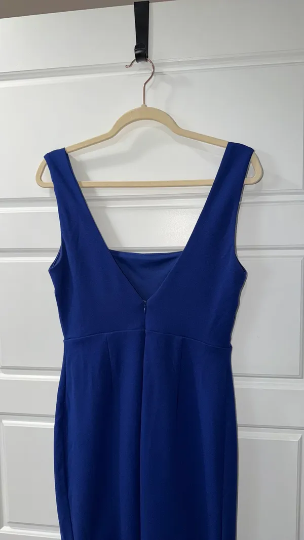 Lulus Dress Midi Cobalt blue square neck trumpet dress - Image 4