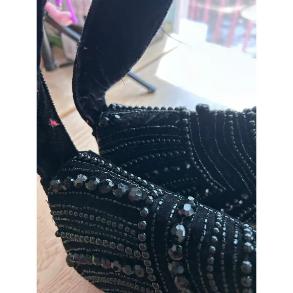 New Women’s A New Day Velvet Beaded Handbag 👜 Purse Black 11.5”x6.5” w/Flaw - Image 6