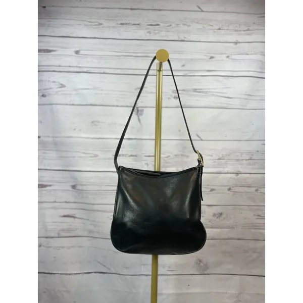 Vintage Coach 9204 Black Leather Slim Shoulder Bag Crossbody Purse - Image 2