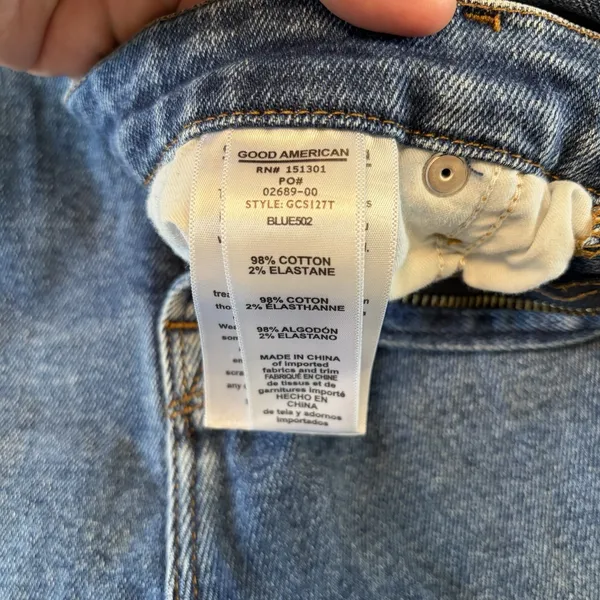 good american jeans good curve GCS127T 14/32 Blue Denim Straight Jeans Capsule - Image 5