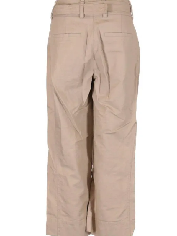 Babaton Beige Linen Blend Wide Leg Culotte Pants With Detachable Belt - Image 2