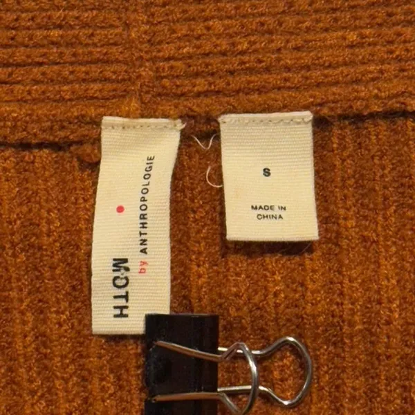 Moth Anthropologie Sweater Cottage Fall Boho Ribbed Cozy Preppy Tie Front Small - Image 3