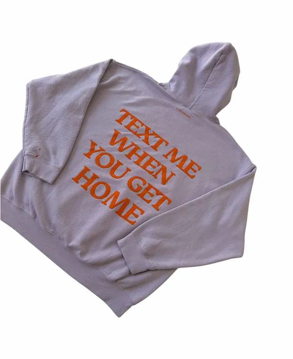 Lonely Ghost Sweatshirt Hooded Lilac Text Me When You Get Home - Image 8