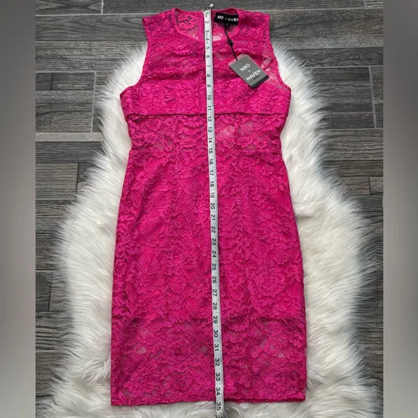 NWT NBD X Naven Lace Dahlia Dress in Pink Glo - Image 11