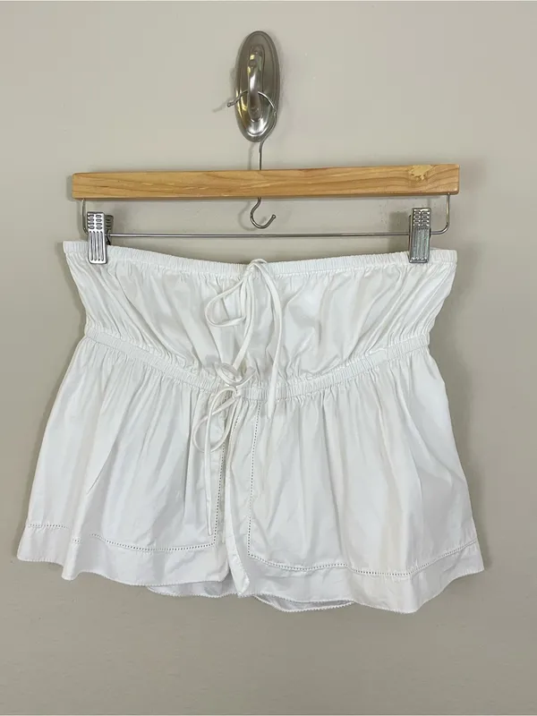 Reformation Rowen Strapless Front‎ Ties Crop Top White Size M - Image 3