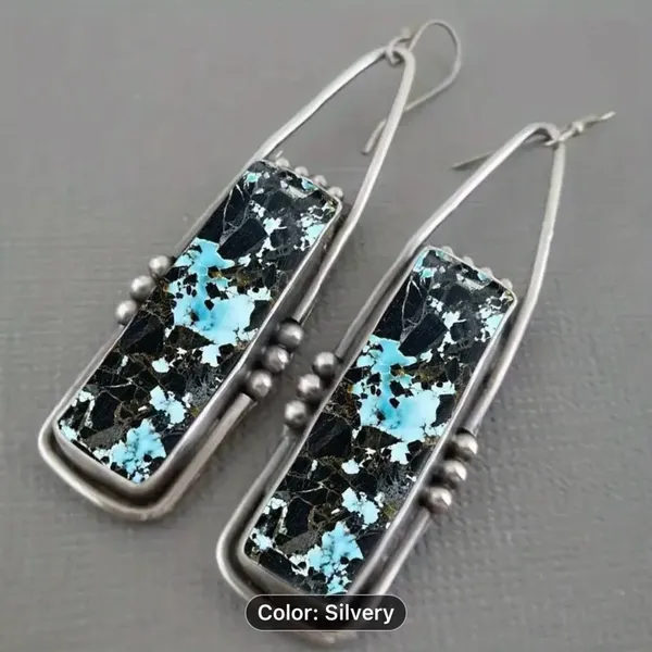 Vintage Bohemian Geometric Pendant Earrings - Image 2