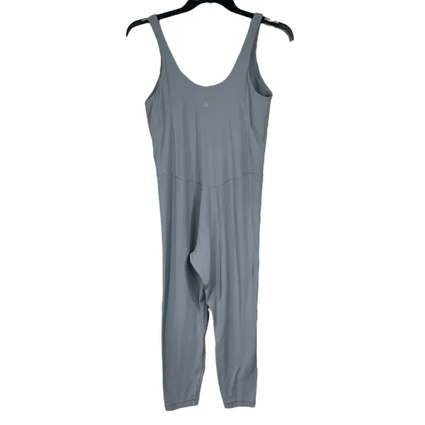 Lululemon SZ 14 Align Bodysuit 25" Shelf Bra Wicking Stretch Capris Rhino Gray - Image 5