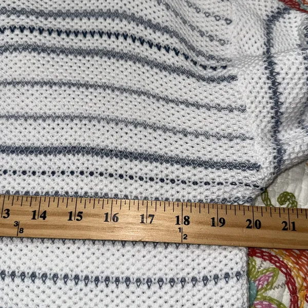 Chaps by Ralph Lauren women's size XL Blue and White Striped Sweater long sleeve - Image 5