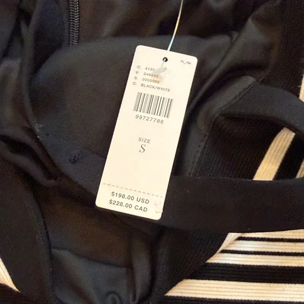 Hutch Black and White Striped Bodycon Mini Dress Small NWT C11-115 - Image 4