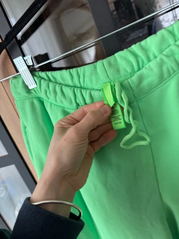 SKIMS French Terry Sweatpants wide leg joggers neon high rise drawstring - Image 3