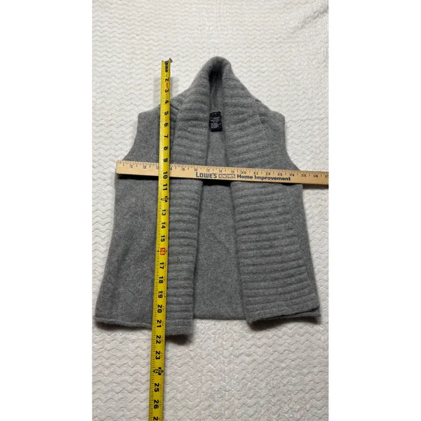 Theory Womens 100% Cashmere Open Front Shawl Collar Vest Heather Gray P 60878716 - Image 4