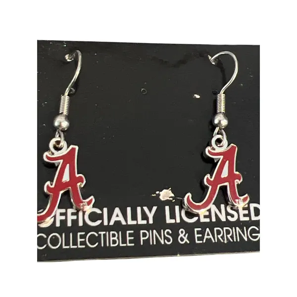 University Of Alabama Crimson Tide WinCraft Earrings Script Hook 1.25" New - Image 2