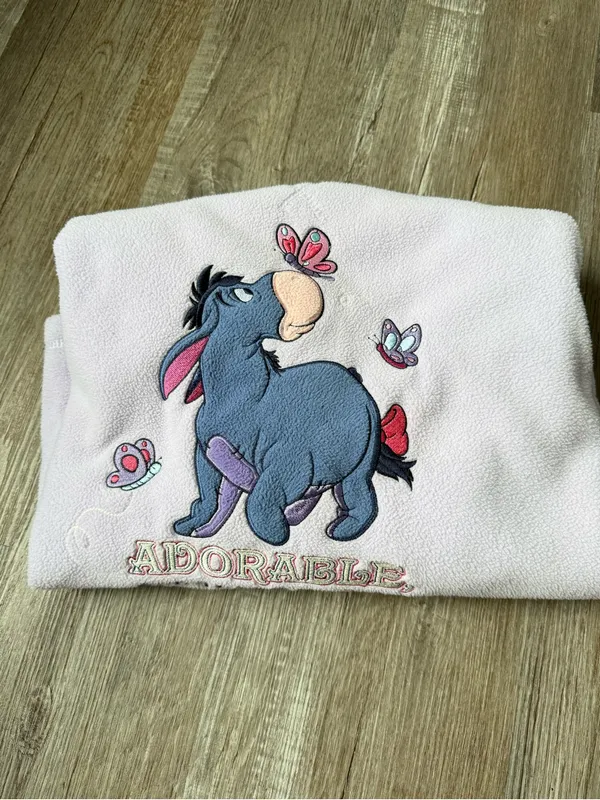 Disney VTG Eeyore Fleece Sweatshirt Adorable And That’s Enough Purple Size M - Image 10