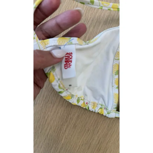 SOLID AND STRIPED 2 Piece Bikini Set Lemon Print Size Small - Image 6