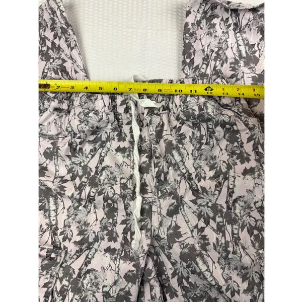 No Comment Pink Grey Woodland Leaf Print Cargo Pants Womens Large RW437147 - Image 5