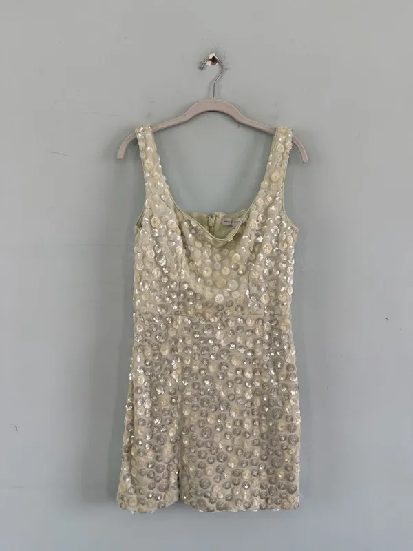 NWT Dress The Population Moxie Lemongrass Multi Sequin Yellow Mini‎ Dress - Image 4