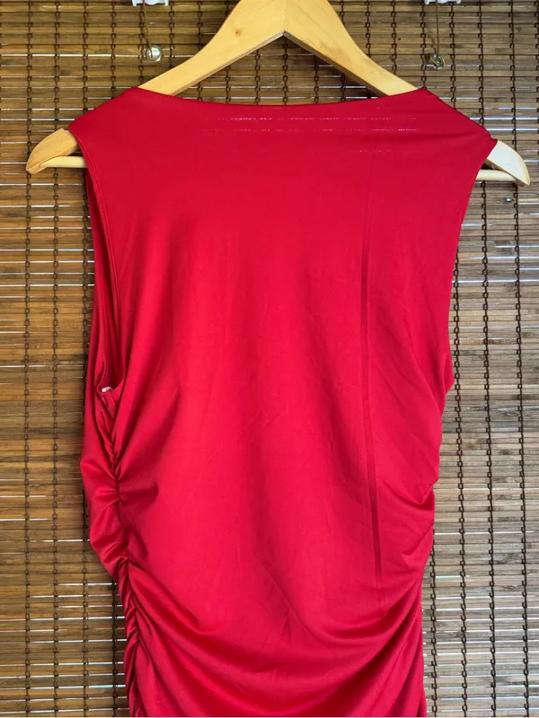 Lulus Enticing Darling Red Asymmetrical Ruched Maxi Dress NWT Small $79 - Image 8