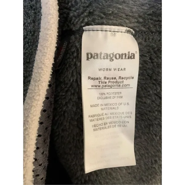 Patagonia Re-Tool snap T fleece pullover gray women's size large 25442 - Image 5