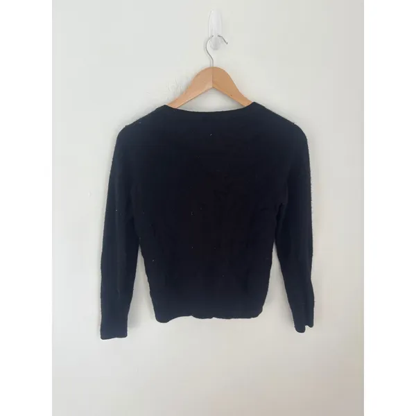 Quince Black‎ 100% Mongolian Cashmere V-Neck Sweater Small - Image 4