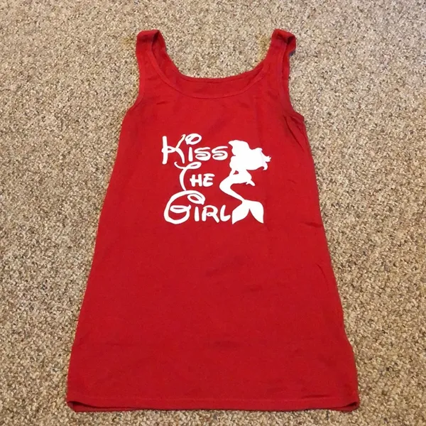 BUNDLE 3 Tanks 1 Shirt Maleficent Ralpunzel Ariel Little Mermaid Disneyland sz S - Image 4
