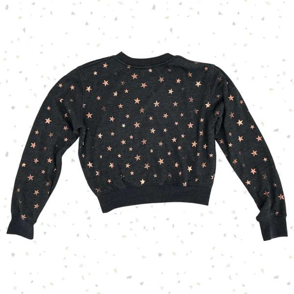 Spiritual Gangster Starry Vibe Crop Sweatshirt Pullover Top Foil Metallic Size S - Image 2